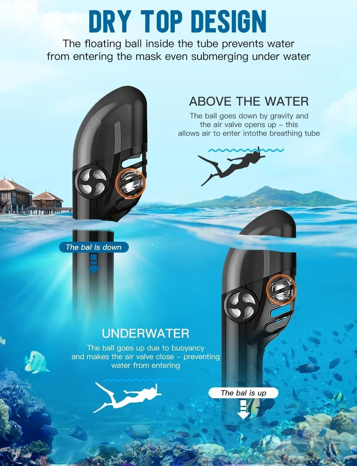 Zenoplige Full Face Snorkel Mask Adults,Dry-Top Snorkeling Gear with Camera Mount,Foldable 180-Degree Panoramic Scuba Mask for Snorkeling Diving Swimming Travel,Snorkel Mask Anti-Fog & Anti-Leak