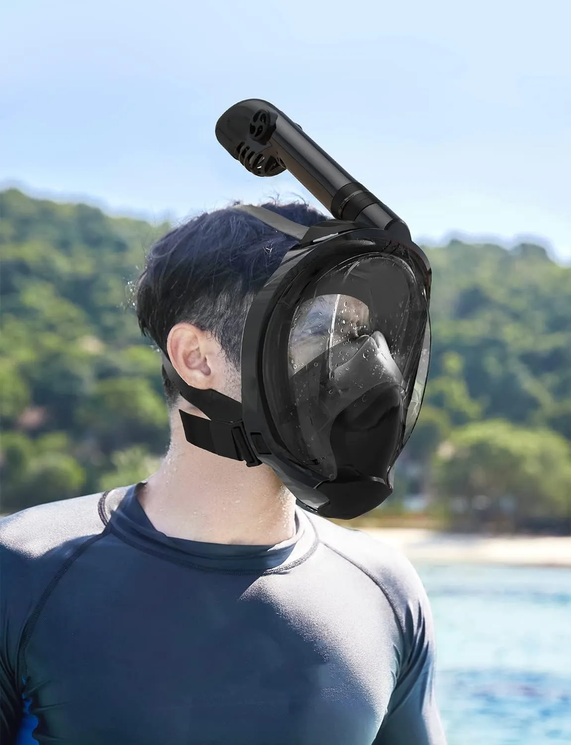 Zenoplige Full Face Snorkel Mask Adults,Dry-Top Snorkeling Gear with Camera Mount,Foldable 180-Degree Panoramic Scuba Mask for Snorkeling Diving Swimming Travel,Snorkel Mask Anti-Fog & Anti-Leak