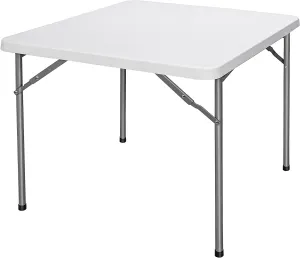 ZENY™ 3 Foot Square Folding Card Table, Indoor Outdoor Portable Plastic Kitchen or Camping Picnic Party Wedding Event Table, White