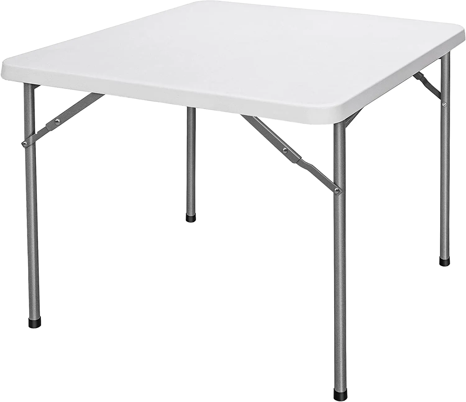 ZENY™ 3 Foot Square Folding Card Table, Indoor Outdoor Portable Plastic Kitchen or Camping Picnic Party Wedding Event Table, White